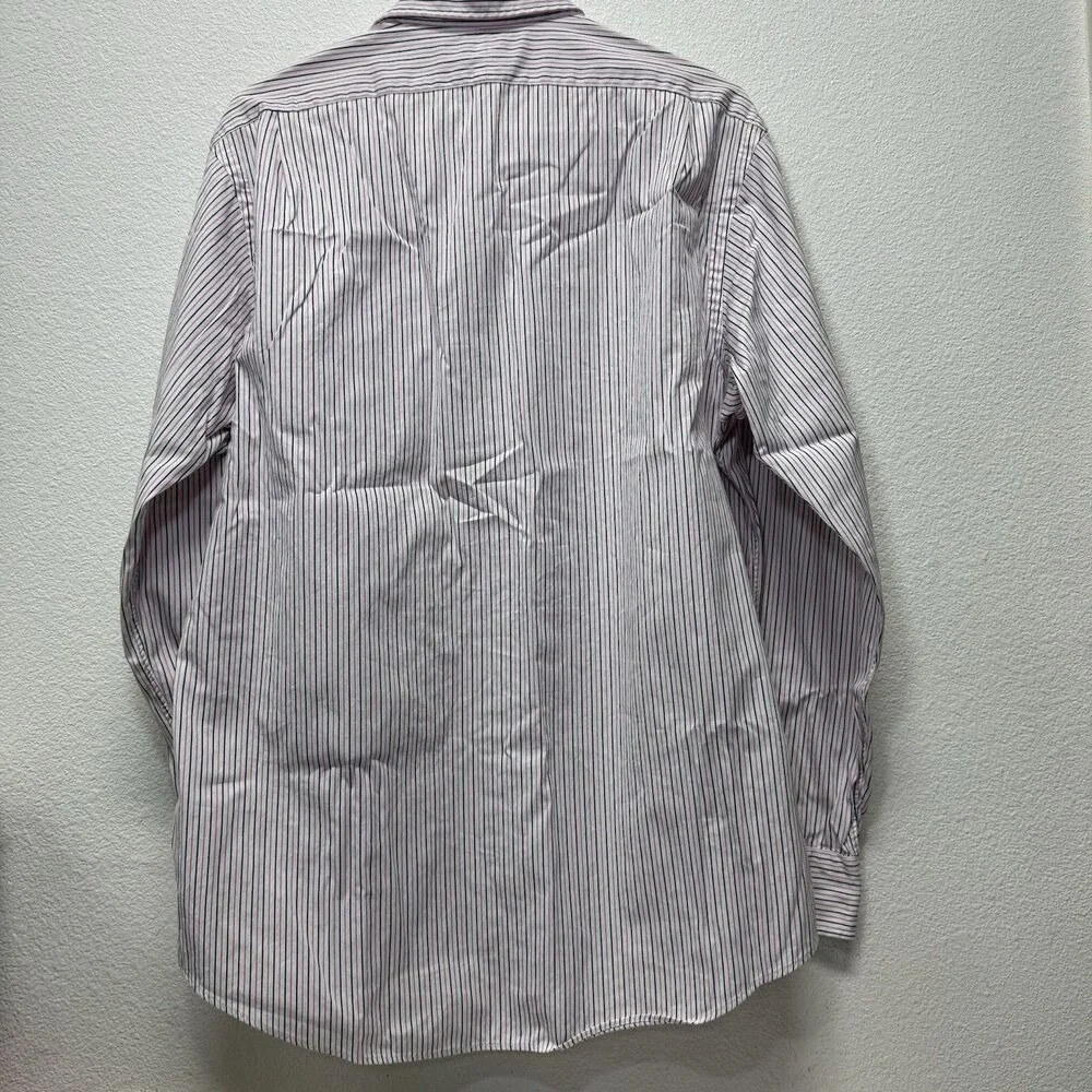 Polo Ralph Lauren Dress Shirt Andrew Custom Fit 16 1/2 34/35 Tapered Pink Stripe
